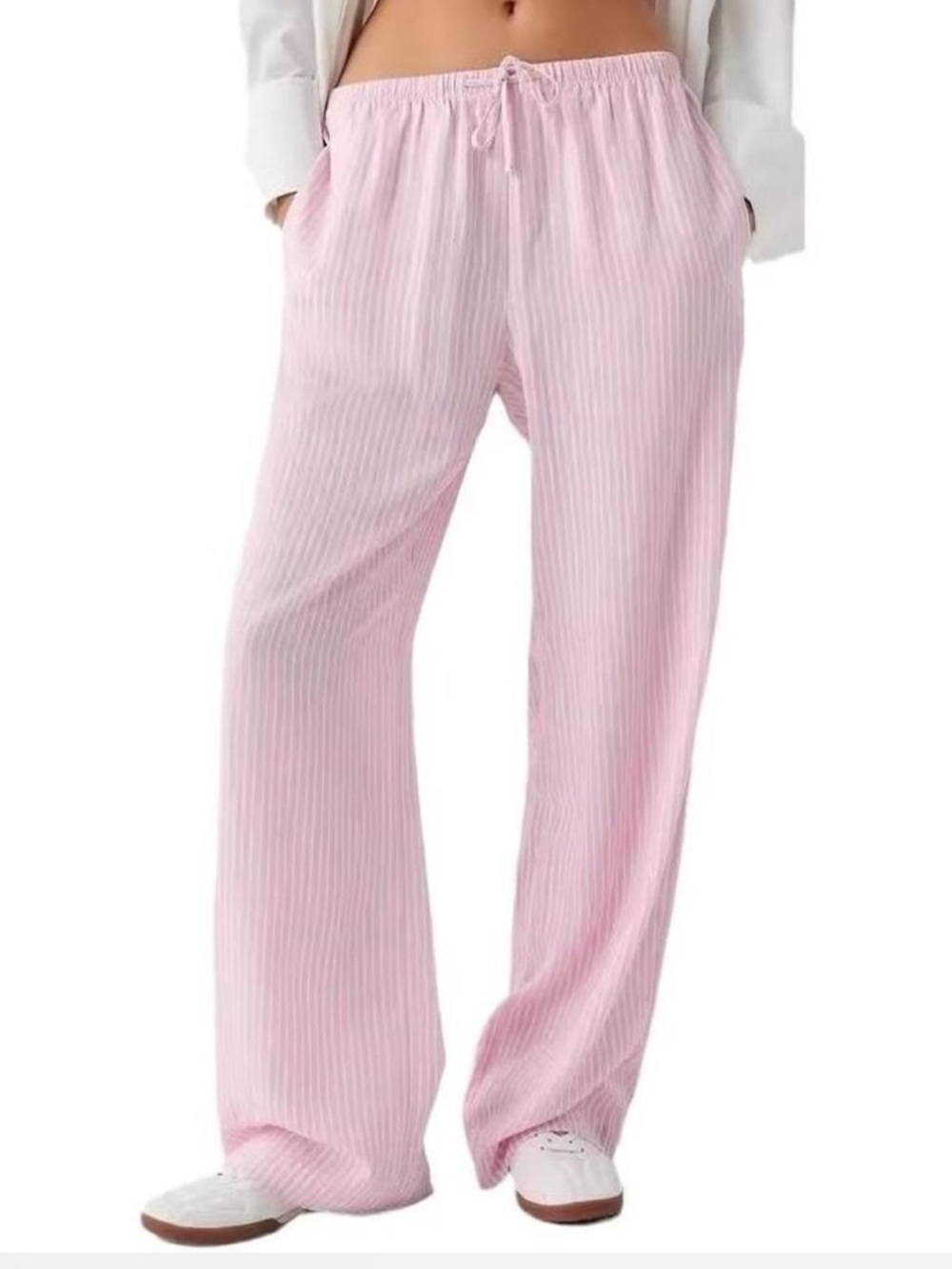 PacSun Light Pink Wide-Leg Drawstring Pants